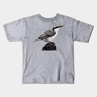 Eurasian nuthatch illustration Kids T-Shirt